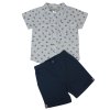 J33820: Baby Boys AOP Shirt & Short Outfit  (1-2 Years)